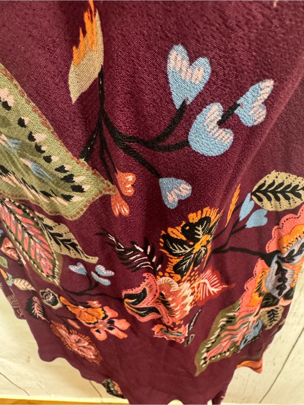Maurices Burgundy Floral Maxi Dress Boho Cottagecore Slip Dress Whimsical M - Picture 11 of 16